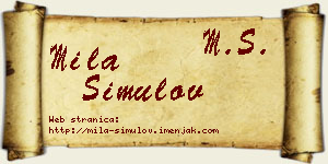 Mila Simulov vizit kartica